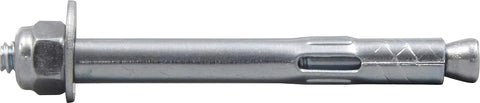 Hex Head Sleeve Anchor Set One Quarter By Two And One Quarter Inch Forty Pack For Concrete And Masonry Expansion Type Fasteners Ideal For Door And Window Frame Installations Wall Mounts Shelving Zinc Plated For Durability side view
