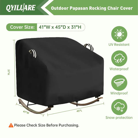 Oversized Papasan Chair Cover Waterproof Patio Shield for Large Papasan, Egg and Rattan Wicker Chairs Up to 41W x 45D x 31H