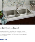 Double Bowl Top Mount Stainless Steel Kitchen Sink 22 Gauge 300 Series Heavy Duty Drop In Installation ADA Compliant