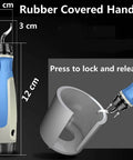 Top Rated Halyuhn 2 Handle Deburring Tool With 20 Pieces High Speed Steel And Cobalt Blades For 3D Prints showing rubber covered handle and locking mechanism.