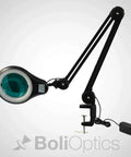 ESD Safe Glass Lens Magnifying Lamp With Clamp, 8 Diopter Approx 3X Magnification, Pro Grade LED Work Light, Matte Black
