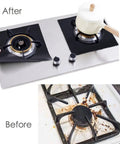 Gas Stove Burner Covers 8 Pack Nonstick Reusable Double Thickness 0.2mm Protective Liners for Stovetop Before and After use