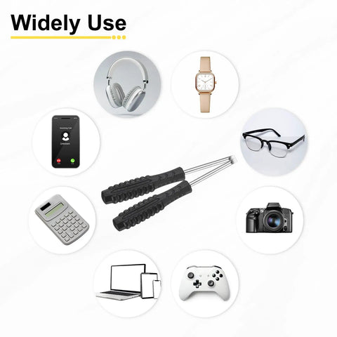 Solid Go To Mini Slotted Screwdriver With A Crisp 4.0mm Flat Head And Easy Grip Handle For Hassle Free Watch Eyeglass Phone Fix Ups And Lightweight Electronics Work Crafted From Durable Carbon Steel shown alongside various devices.