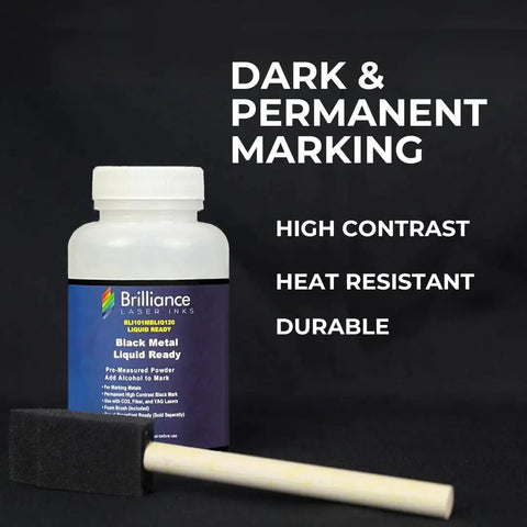 Liquid Ready Laser Marking Powder For Metals Black Ink For CO2, Fiber, And YAG Marking 120 Ml Top Notch, Long Lasting High Contrast Metal Engraving Ink Ideal For Precision, Industrial Grade Laser Work