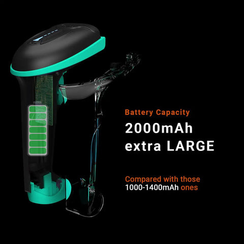 Versatile Wireless And USB 2.0 1D Laser Barcode Scanner with Battery Level Indicator showing extra large 2000mAh capacity