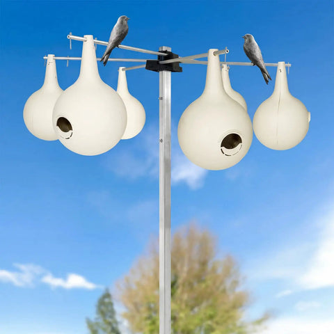 34 Inch Hanging Gourd Bracket For Purple Martin Houses That Fits 28mm And 1.1 Inch Poles, Metal And Plastic Gourd Rack For Triangular Martin Poles, Gourds And House Not Included