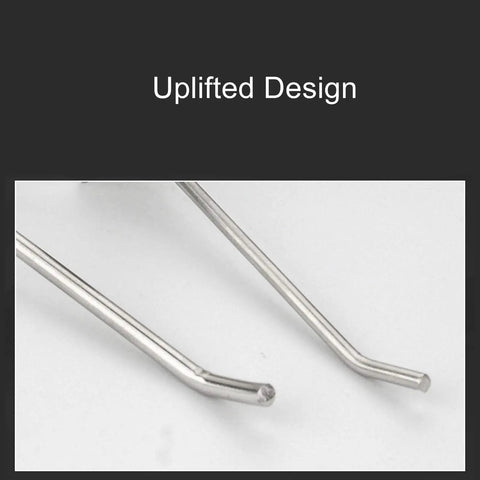 Close-up of Heavy Duty Slat Wall Hooks Slot Plate Hook 15cm Iron Silver Electroplated with 30 Degree Upturned Flat Tip