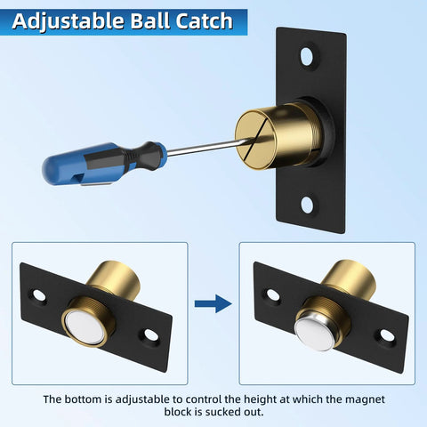 Adjustable Two Pack Magnetic Door Ball Catch Set For Closet Doors No More Stuck Doors Jiayi with screwdriver adjustment