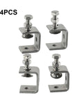 Heavy Duty Stainless Steel C Clamps For Welding And Construction Projects Secure Grip 16-25Mm Silver Finish Durable SS304 Metal Workbench Tools For Your Next Build 4 pieces viewed from above