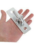 Rock Solid 4 Piece Wall Mounted Gate Hinges Built Tough For Outdoor Fences Zero Rust Hardware in hand for size reference.