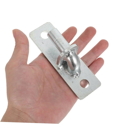 Rock Solid 4 Piece Wall Mounted Gate Hinges Built Tough For Outdoor Fences Zero Rust Hardware in hand for size reference.