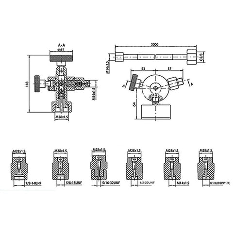 Hydraulic Nitrogen Accumulator Charging System With Three Gauges Seven Couplings And One Gas Hose Nitrogen Pressure Test Kit Diagnostic Tool For Hydraulic Systems Carbon Steel Nitrogen Compatible Up To 80C