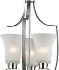 Foyer Collection Dope Three Light Pendant In Brushed Nickel With Glass And Metal Shade For A Sleek Hallway Or Entryway Glow Modern Ceiling Fixture