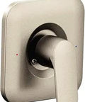 Rizon T2811BN Posi-Temp Shower Trim Kit With Valve Required, Brushed Nickel Finish, shown with smooth handle design