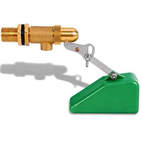 Half Inch Brass Float Valve With Adjustable Arm And 40 PSI Water Level Controller, Automatic 1.46 GPM Fill Valve
