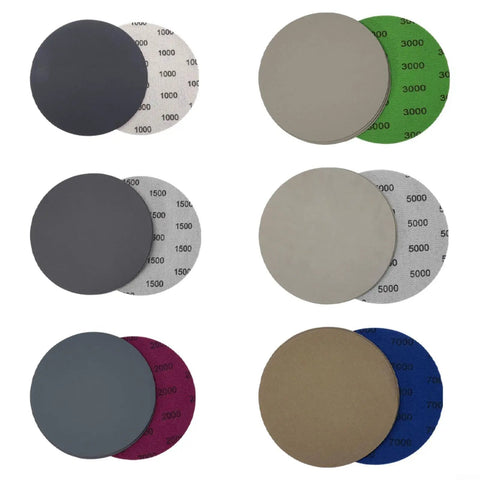 30 Pcs 5 Inch Wet Dry Sandpaper Discs Super Silicon Carbide Assortment For Auto Paint Correction showing assorted grits 1000 to 7000.