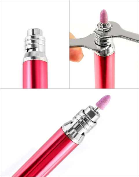 Air Micro Pencil Die Grinder 1/8 Inch Collet High Speed Pneumatic Polishing And Cutting Tool shown with grinding bit attachment