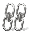Heavy Duty Double Ended Eye To Eye Swivel Ring 304 Stainless Steel M8 Hardware 2 Pack For Tree Swings Rigging Carabiner Style Dismounting Connectors Rust Resistant High Load Bearing, 2-pack