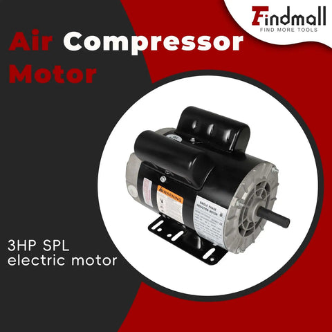 3HP Dual Voltage Air Compressor Electric Motor 115/230V 56 Frame, 5/8 Inch Shaft, CCW Rotation, 3450RPM, Single Phase
