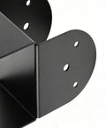 Close-up of Heavy Duty 4x4 Post Bracket Connector 4 Piece Pergola Brackets for Wood Posts Outdoor Garden Yard Fence Deck Gazebo