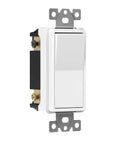 Four Way Decorator Paddle Rocker Light Switch With Clamp Down Wiring Copper Terminals Grounding Screw Residential Grade 15A 120V And 277V UL Listed White