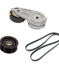 High Performance Serpentine Belt Tensioner And Idler Pulley Kit with belt, pulley, and tensioner for engine drive system