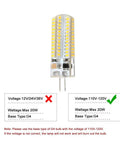 Close-up of LED bulb with voltage and wattage specifications for correct installation
