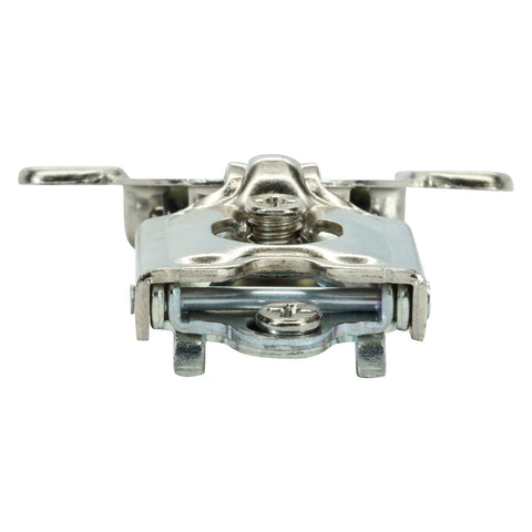 Front view of Grass TEC 864 Cabinet Hinge 108 Degree Soft Close One Quarter Inch Overlay Three Way Adjustment Screw On Wrap Around Mount.