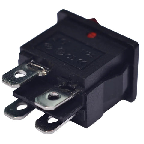 Hull Shape Snap In 4 Pin On Off Switch With Red Lamp Indicator Micro SMD PCB Switch Fits 19.2x12.9mm Mounting Hole KCD1 104 5 Pack