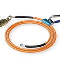 Heavy Duty Tree Climbing Flip Line Kit With 1/2 Inch Steel Wire Core And 8 Foot Length Triple Lock Carabiner Adjuster Low Stretch Cut Resistant Arborist Lanyard For Safe Fall Protection