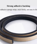 Dope Foam Rubber Seal Strip With Super Strong Self-Adhesive Backing, 10M Length, flat black sponge tape for sealing gaps.