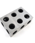 1-2-3 machinist block in hardened steel with 11 holes for precision workholding