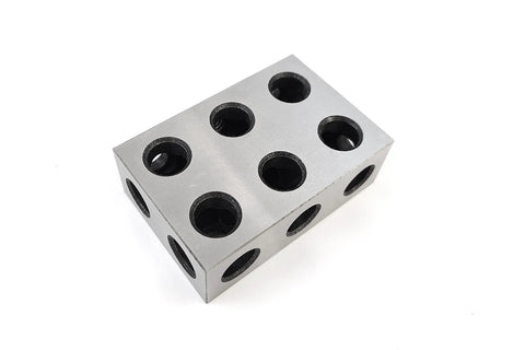 1-2-3 machinist block in hardened steel with 11 holes for precision workholding