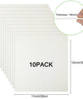 Front view of 10-pack white ceramic fiber kiln paper sheets, 11x12in, 1/8in thick
