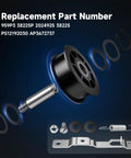 Washer Idler Pulley Kit With Lever And 27 Inch Belt Tensioner For Alliance Laundry Systems Speed Queen Huebsch Primus Unimac Ipso Cissell Econo Washers Replace 959P3 38174 38225p UNMC959P3 202032, black pulley and metal hardware
