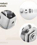 Beefy Heavy Duty Stainless Steel Pulley Kit With Dual Wheel Track System Bolt Attached 2 Pack For Gym Cable Devices V Type Rollers 400 Kg Max Load Perfect For Weight Hoisting, 304 stainless steel parts