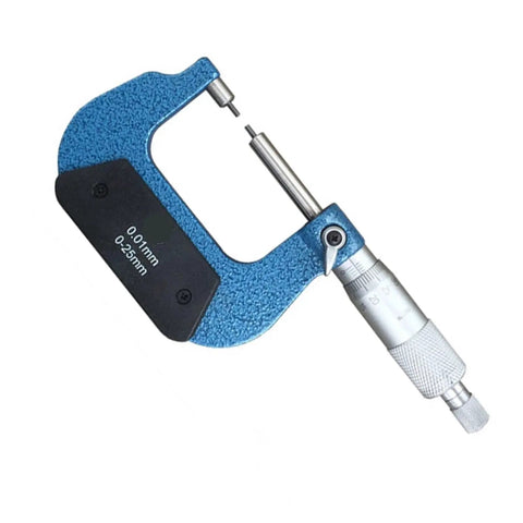 Digital Caliper, Groove Micrometer 0-25-50-75mm Thread Outer Diameter, blue steel micrometer with clear scale and smooth finish.