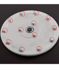 Bottom view of Ultra Large Tempered Glass Lazy Susan Turntable for Dining Tables 26-46 in Round Rotating Serving Tray