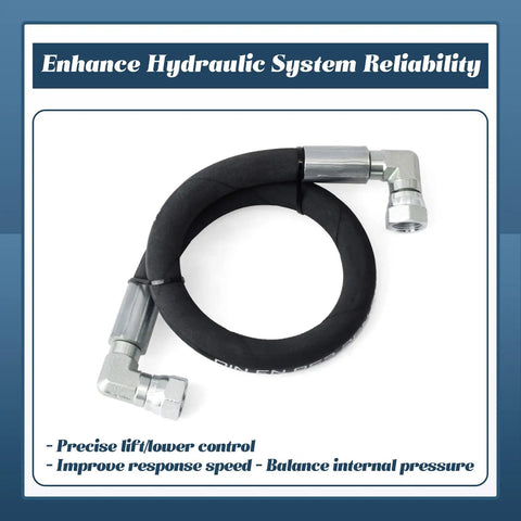 Hydraulic Hose 5800 PSI Replacement For John Deere 210 410 419 420 430 460 500E 510 512 Front Loaders Tractors 20 Inch Length AW30867 Compatible With Front Mounted Units.