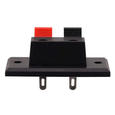 10 Pack Two Pin Speaker Terminal Block Two Way Amplifier Clip Test Plate Strip Connector For DIY Audio Projects, red and black connectors