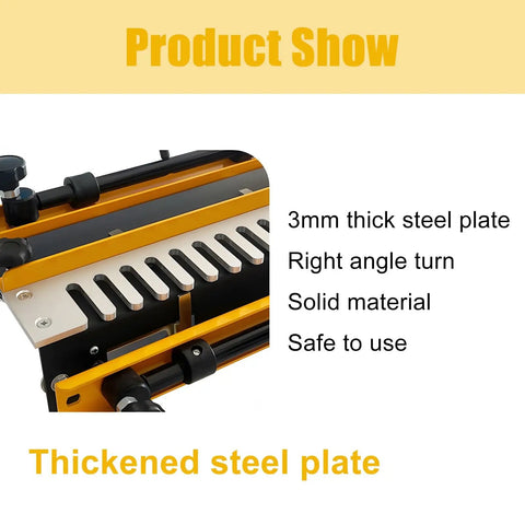 Heavy Duty Aluminum 24 Inch Manual Dovetail Jig Loaded With Killer Precision Router Bits And Rock Solid Cam Lock Clamps For Dead Straight Furniture Joinery Tasks showing thickened steel plate detail.
