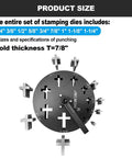 Disc Cutter Cross Shape Set Of 9 Punches For Jewelry Making Pendant Forming Mold Dope Pro Grade SKH-9 Steel Jewelry Tool