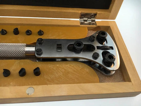 Watch Case Wrench Replacement Part In Wood Box For DIY Clock And Watch Repair Kit with Durable Parts