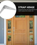 Heavy Duty 4 Inch Galvanized Gate Hinges Set For Fence Doors Cabinets And Closets displayed on wooden door
