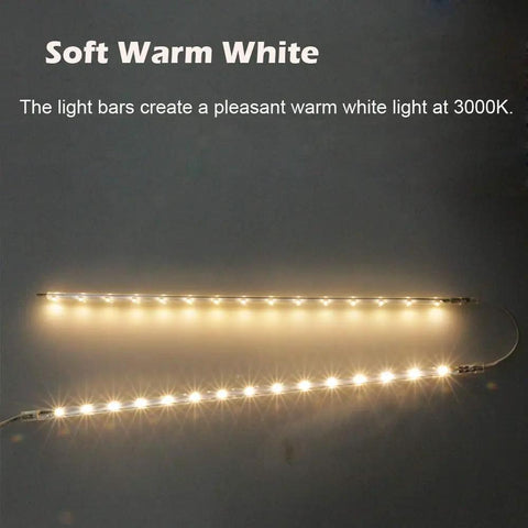 Linkable 4x16 Inch LED Light Bar Kit With Series And Parallel Wiring Plug N Play Under Cabinet Lighting in soft warm white 3000K