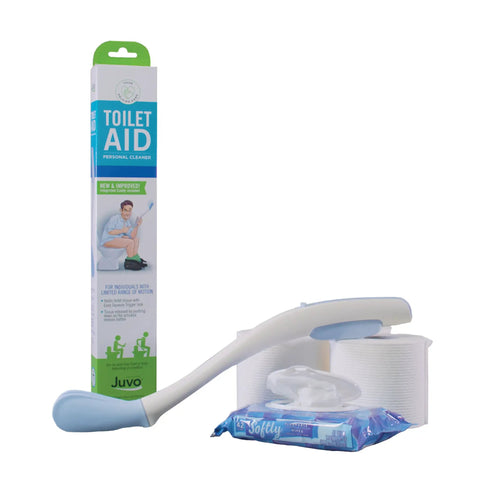 Toilet Aid Wand 18 Inch Personal Bottom Wiping Tool for Easy Self Care and Hygiene Mobility Aid with packaging and wipes