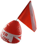 Red Diver Below Inflatable Signal Floater With Dive Flag For Ultimate Water Safety And Visibility 13 Inch Diameter 12 Inch By 11 Inch Flag