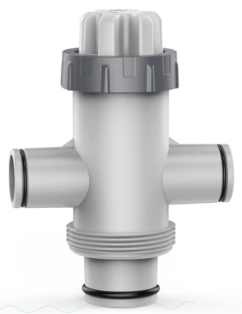 Dual Split Hose Plunger Valve For Above Ground Pools Replacement Shut Off Valve With Two Inlet Ports Easy Flow Control No Fuss Backwash And Filter Maintenance For Your Pool System, gray plastic
