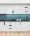 Modern kitchen with 55 pack matte black cabinet pulls 3 inch handles for cabinets with drill mounting template and 5 inch overall length