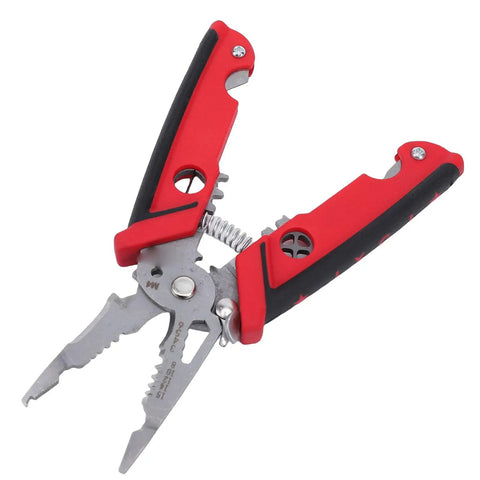 18 In 1 Wire Stripper And Pliers For Electricians with ergonomic non-slip handle, red and black, for stripping, cutting, and more.